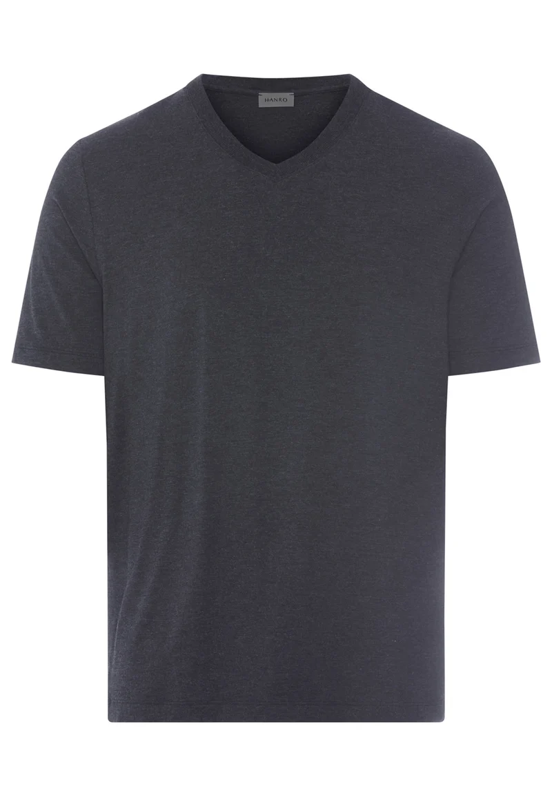 Casuals S/SLV Shirt V-Neck | charcoal melange 075035-073132