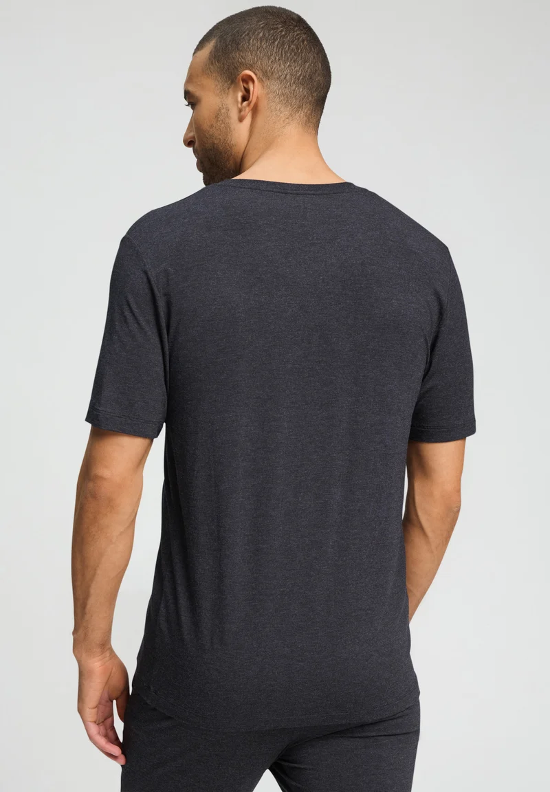 Casuals S/SLV Shirt V-Neck | charcoal melange 075035-073132