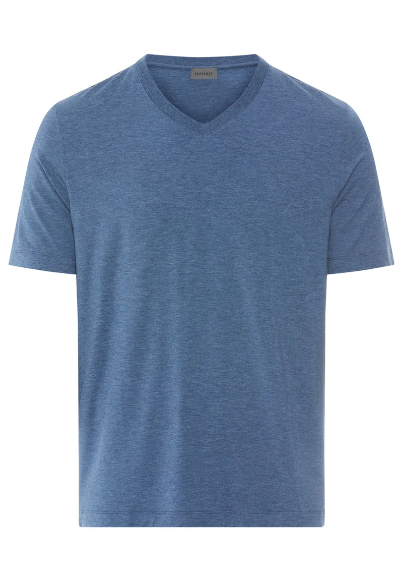 Casuals S/SLV Shirt V-Neck | tanzanite melange 075035-073133