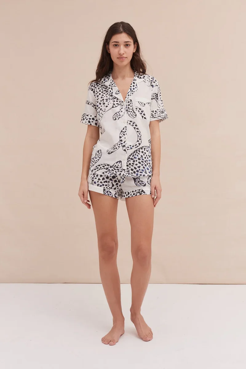 Short Sleeve Pyjama Set Cream