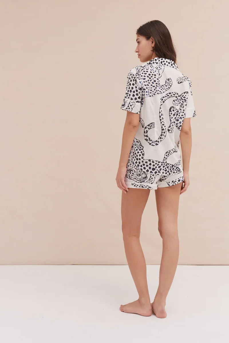 Short Sleeve Pyjama Set Cream