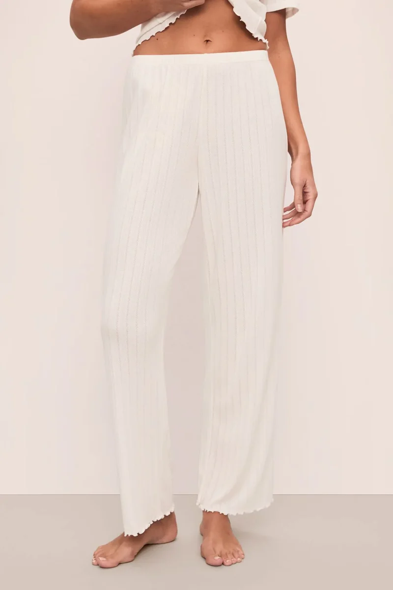 Pointelle Henley PJ Set Ivory