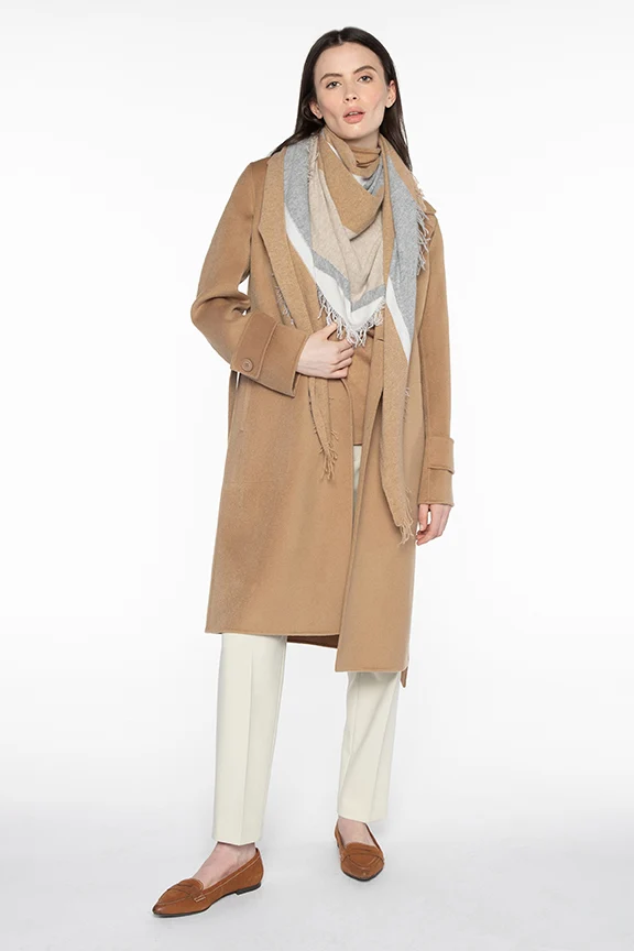 Notch Collar Belted Coat