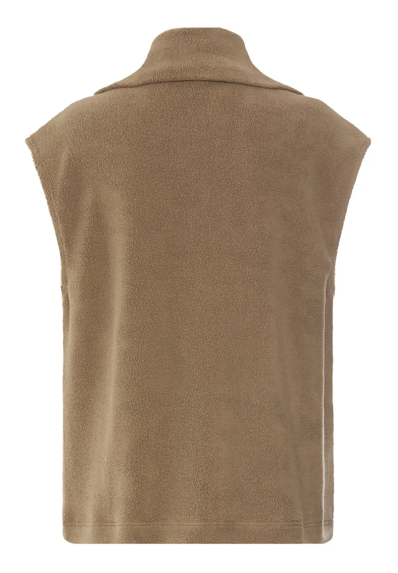 Easy Wear Zippered vest | suede camel 078932-072825