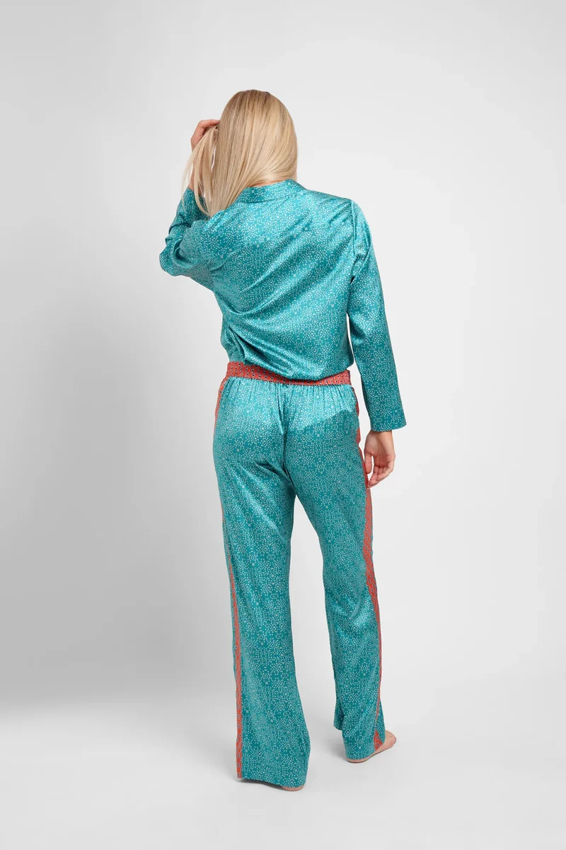 Teal Stars Long Sleeve PJ's