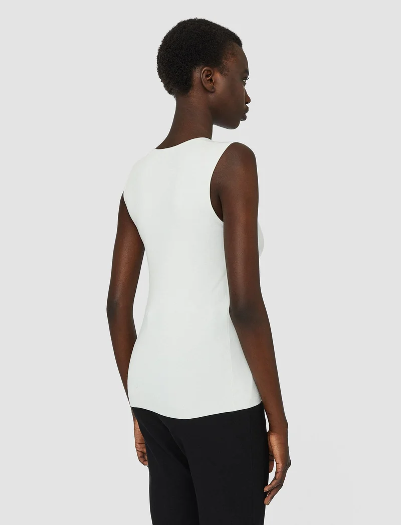 Silk Stretch Tank Top Ivory