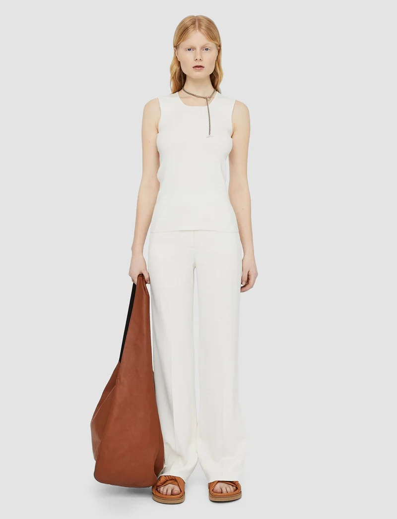 Silk Stretch Tank Top Ivory