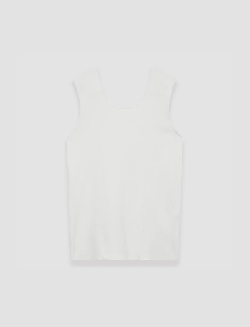Silk Stretch Tank Top Ivory