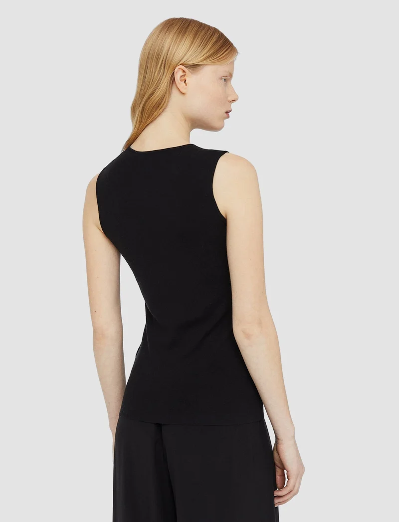 Silk Stretch Tank Top Black