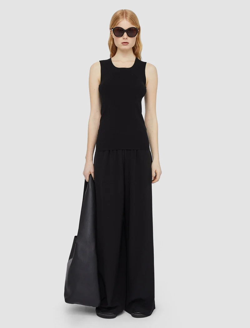 Silk Stretch Tank Top Black
