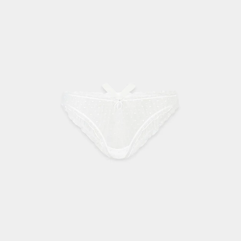 Polka Dot Brazilian Briefs - White