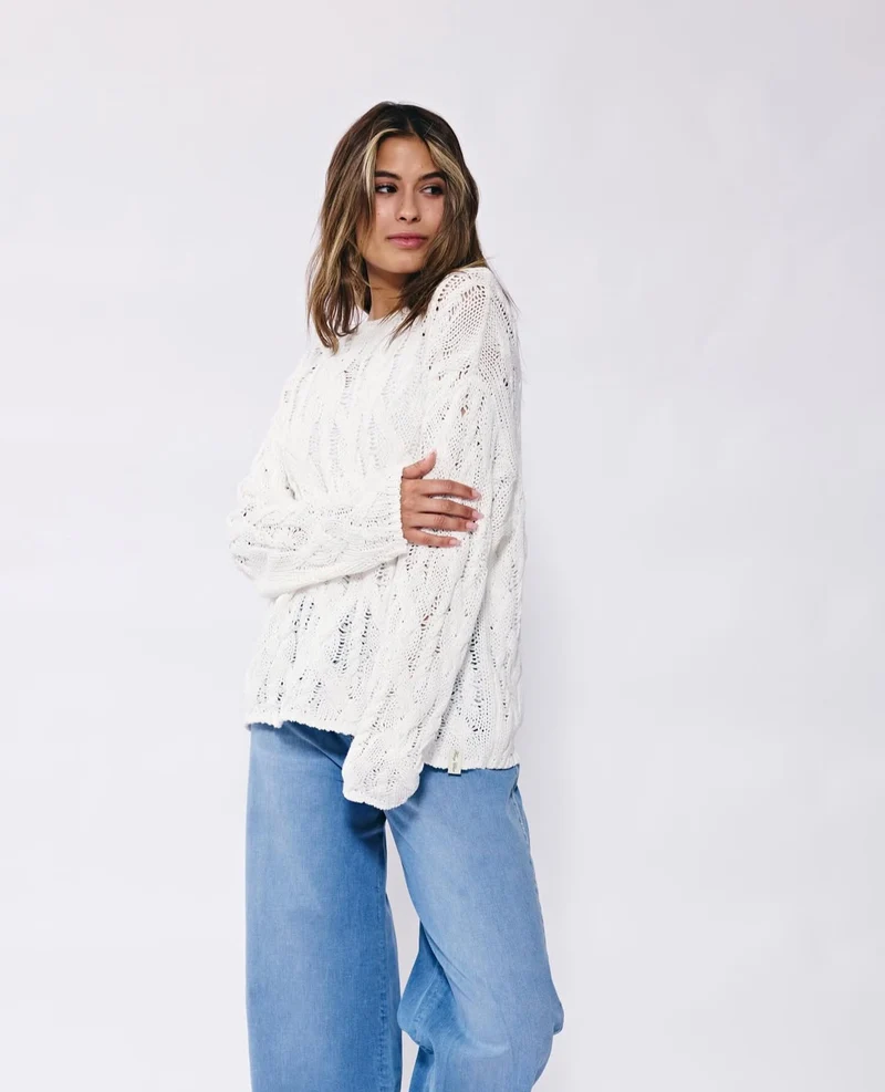White Crew Chunky Jumper CO601L