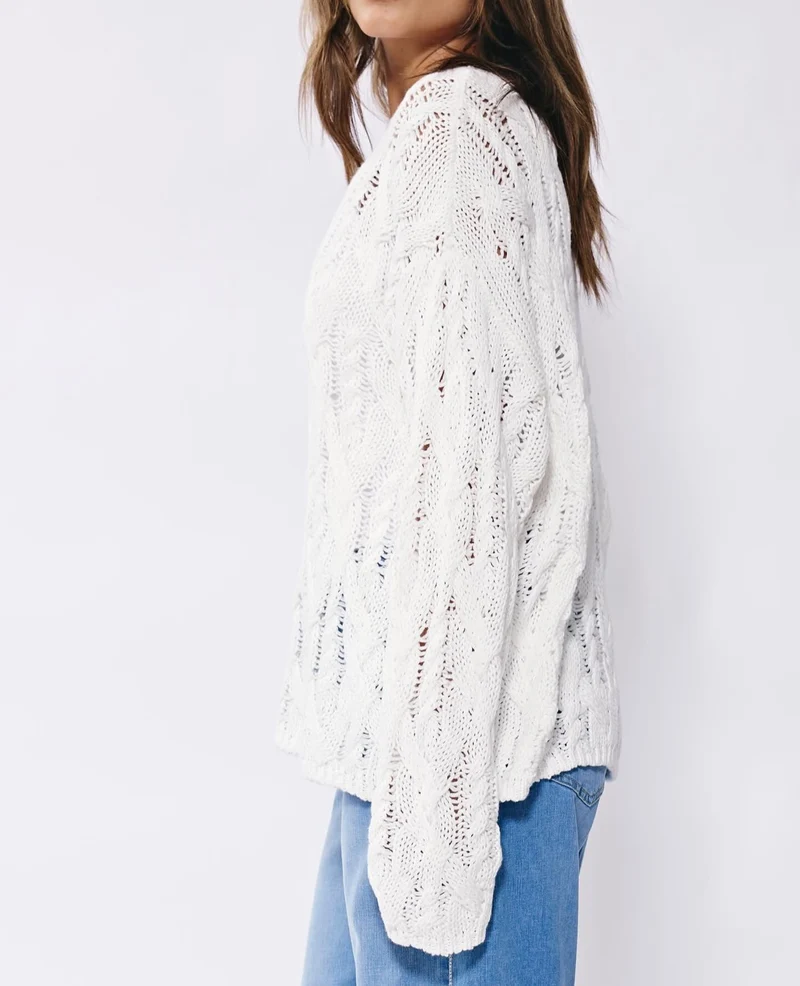 White Crew Chunky Jumper CO601L