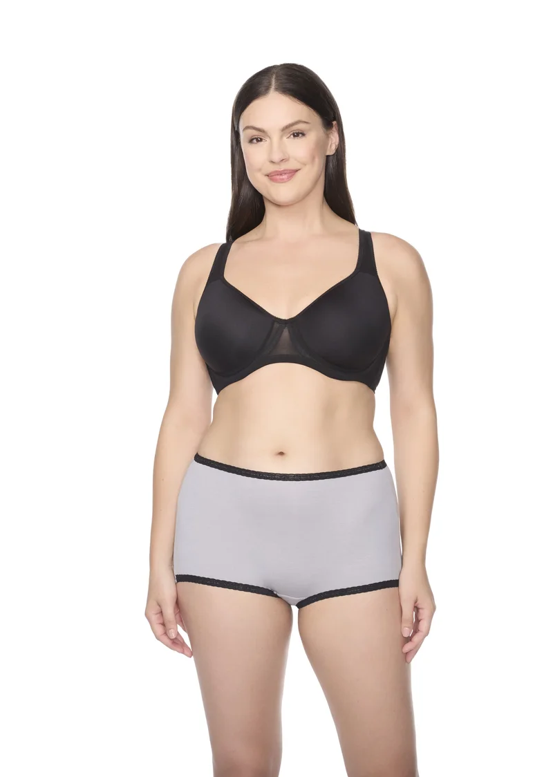 Naomi & Nicole Shapewear - Baumwolle mit Spitze Boyshort Ultimate Grey