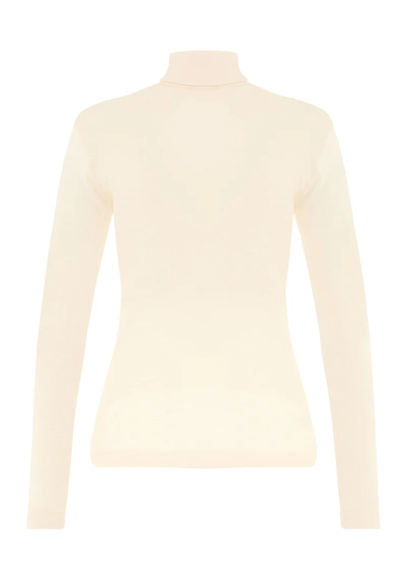Silk/Cashmere Turtle-Neck Shirt | vanilla 071659-071203