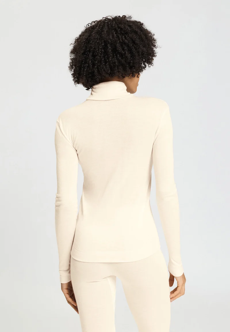 Silk/Cashmere Turtle-Neck Shirt | vanilla 071659-071203