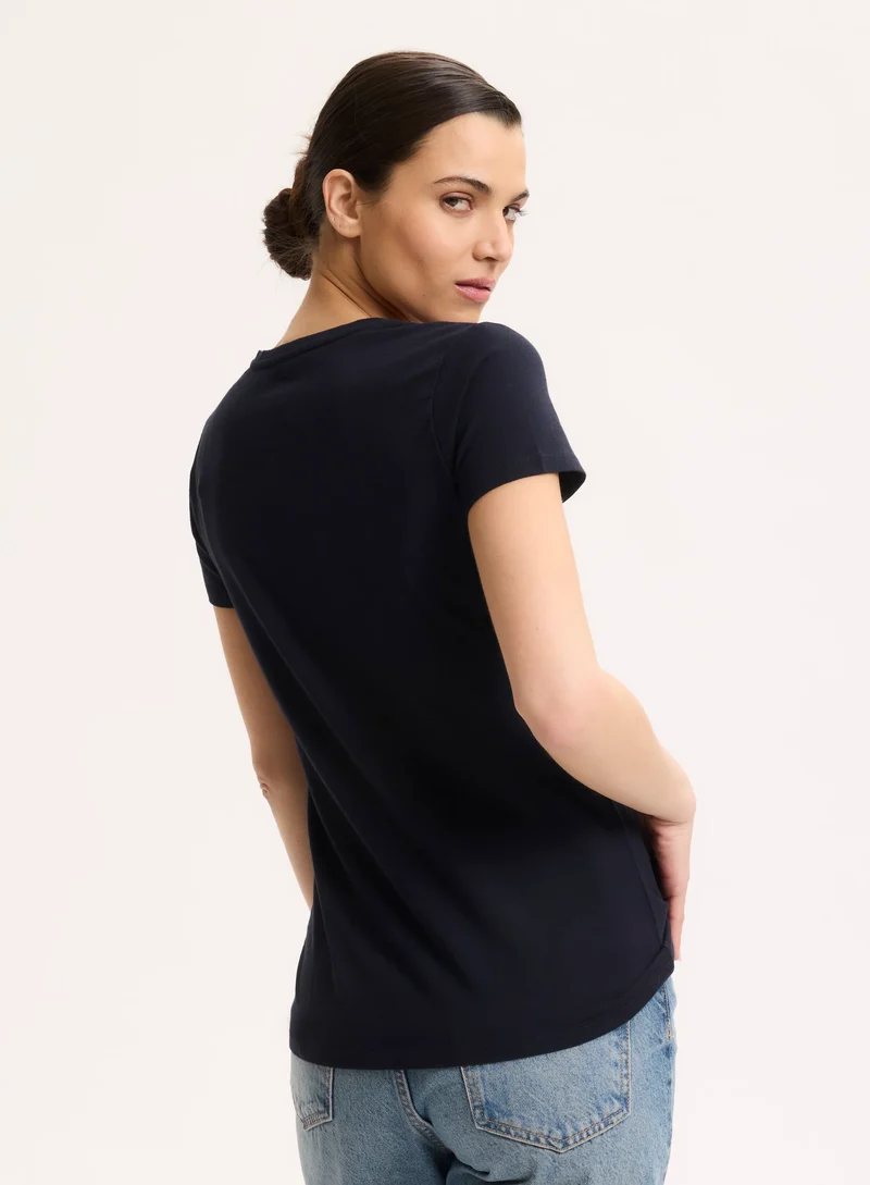 Julia V-Neck T-Shirt Marine