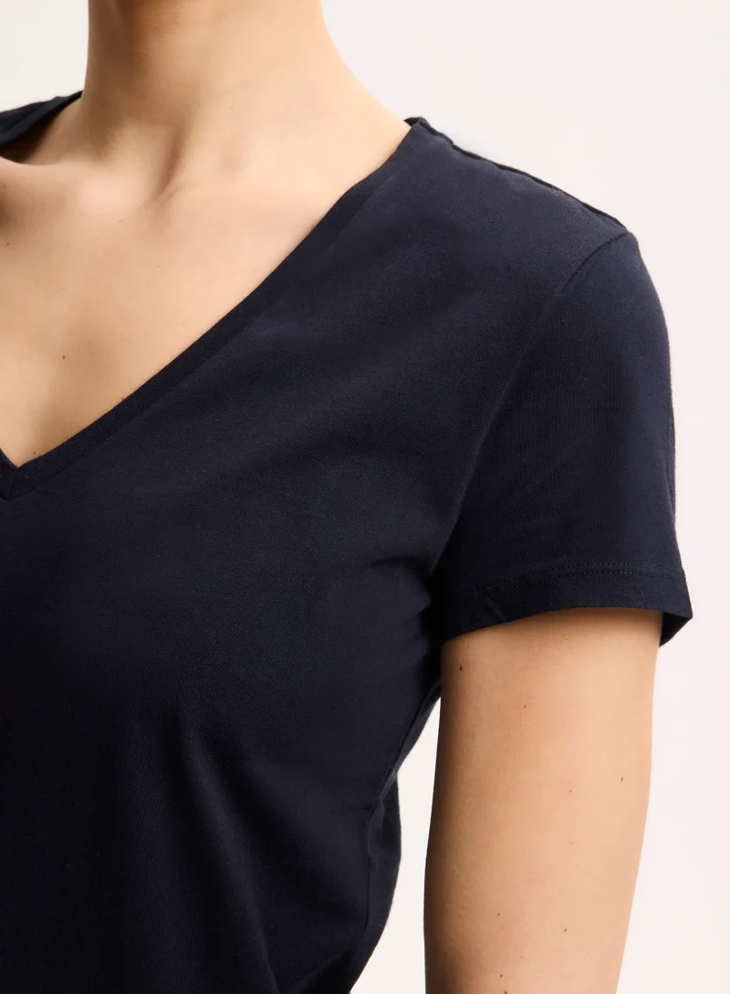 Julia V-Neck T-Shirt Marine