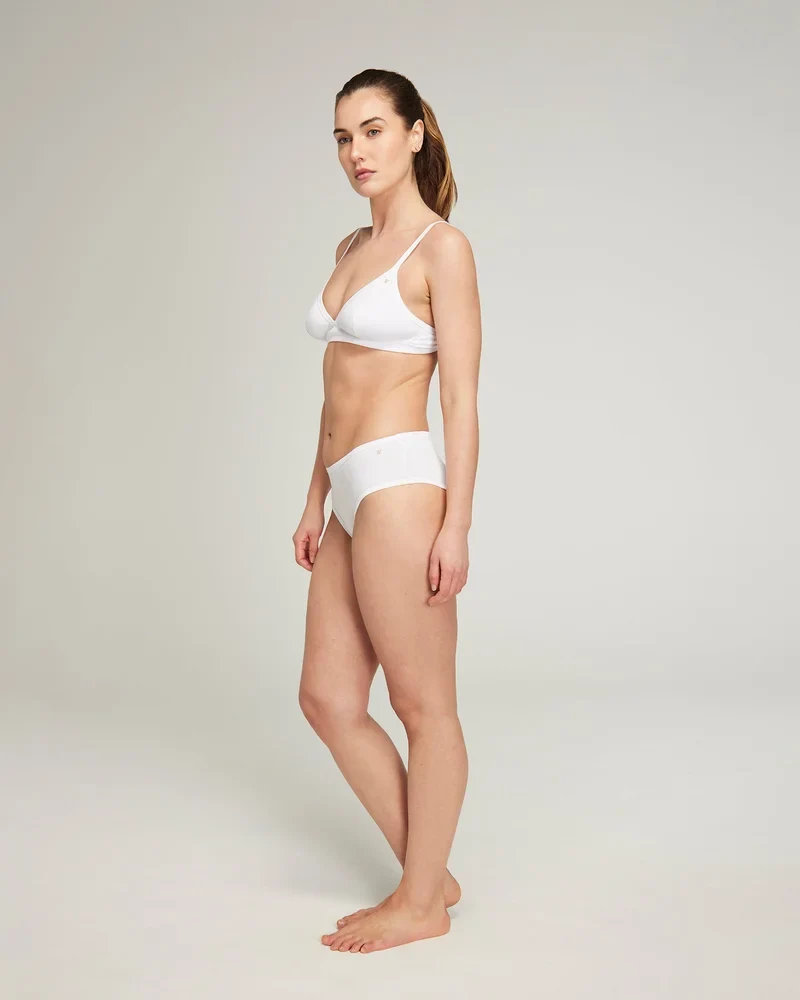Nudea – Bio-Baumwoll-Midi-Slip, 3er-Pack, Weiß