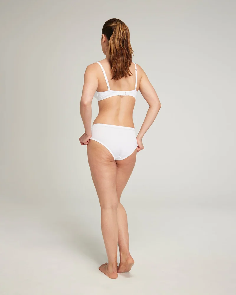 Nudea – Bio-Baumwoll-Midi-Slip, 3er-Pack, Weiß