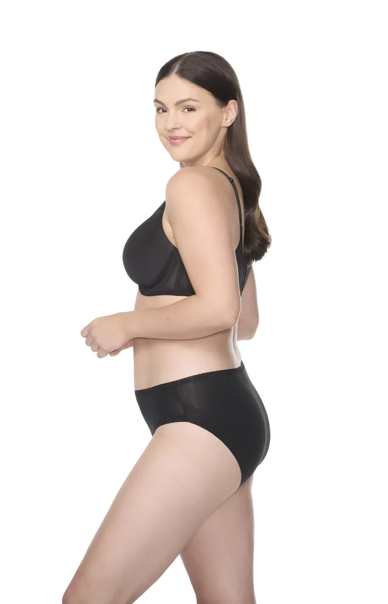 Naomi & Nicole Shapewear - Baumwolle mit Spitze Hipster Schwarz