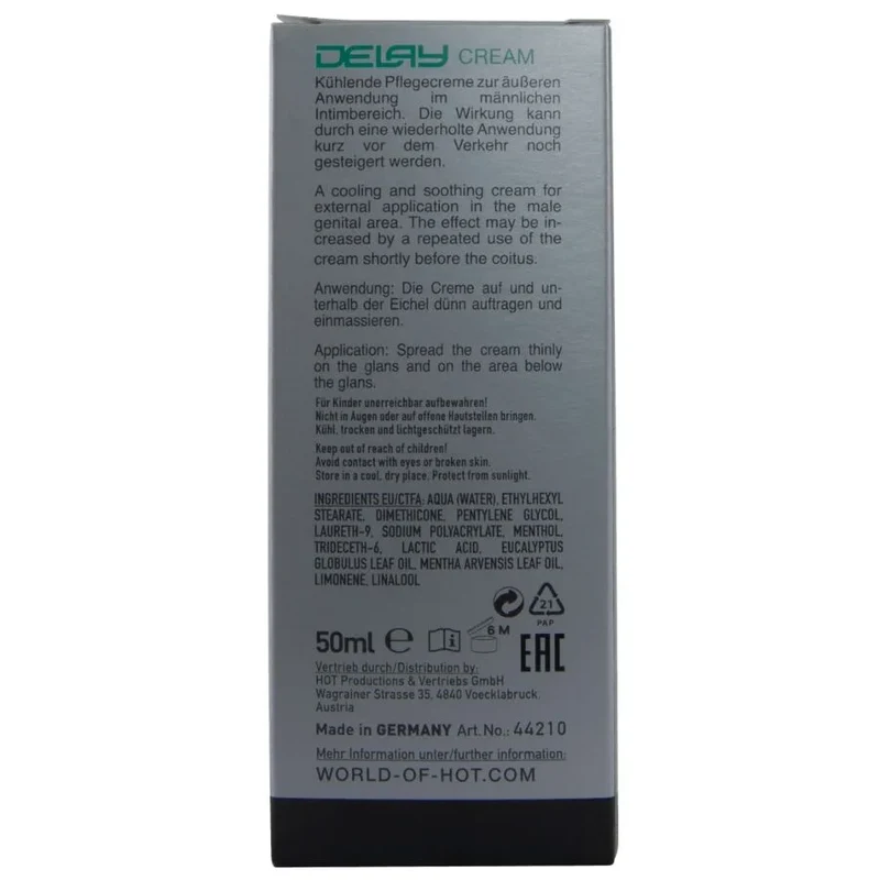HOT - VERZÖGERNDE CREME 50 ML