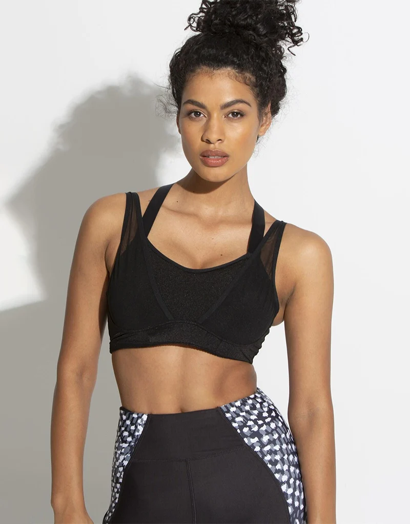 Pour Moi Energy Infinite Double Strap Convertible Sports Bra Black