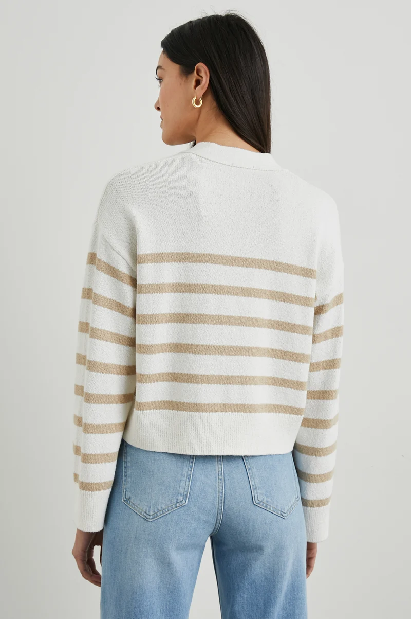 Geneva Sand Stripe Cardigan