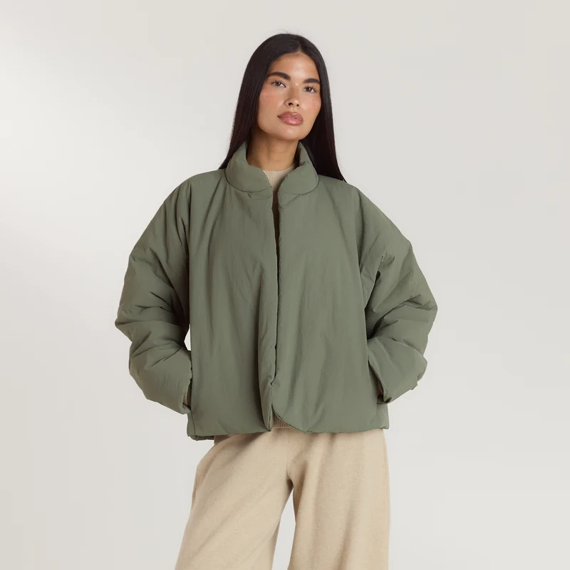 Cocoon Puffer Coat - Sage