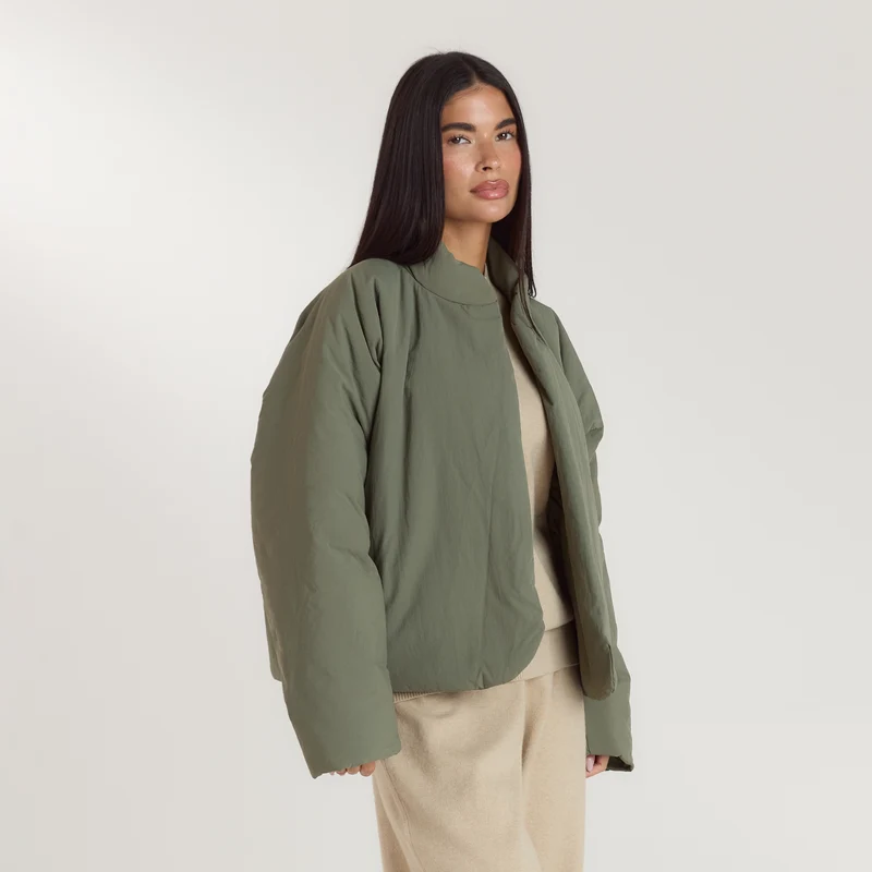 Cocoon Puffer Coat - Sage
