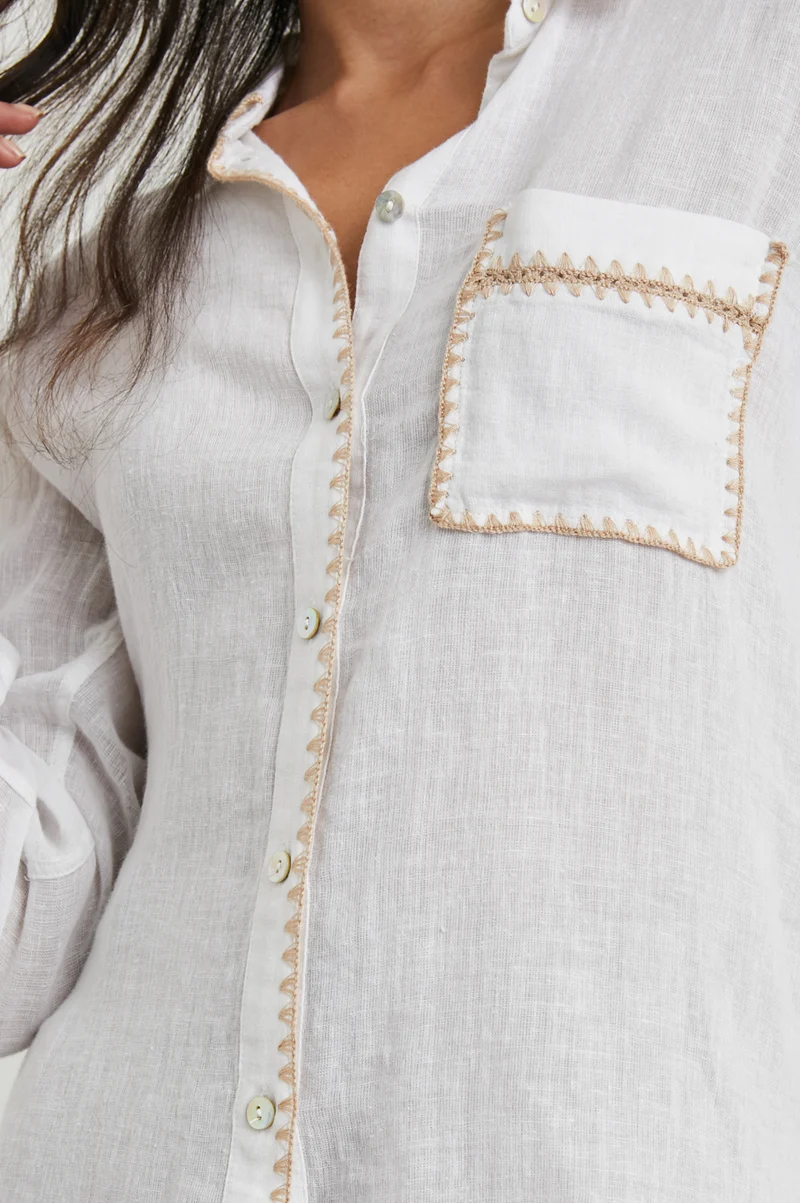 Charli White Blanket Stitch