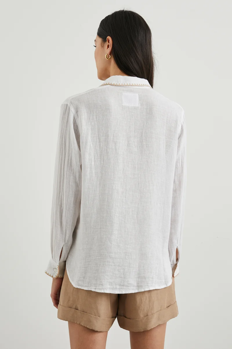 Charli White Blanket Stitch