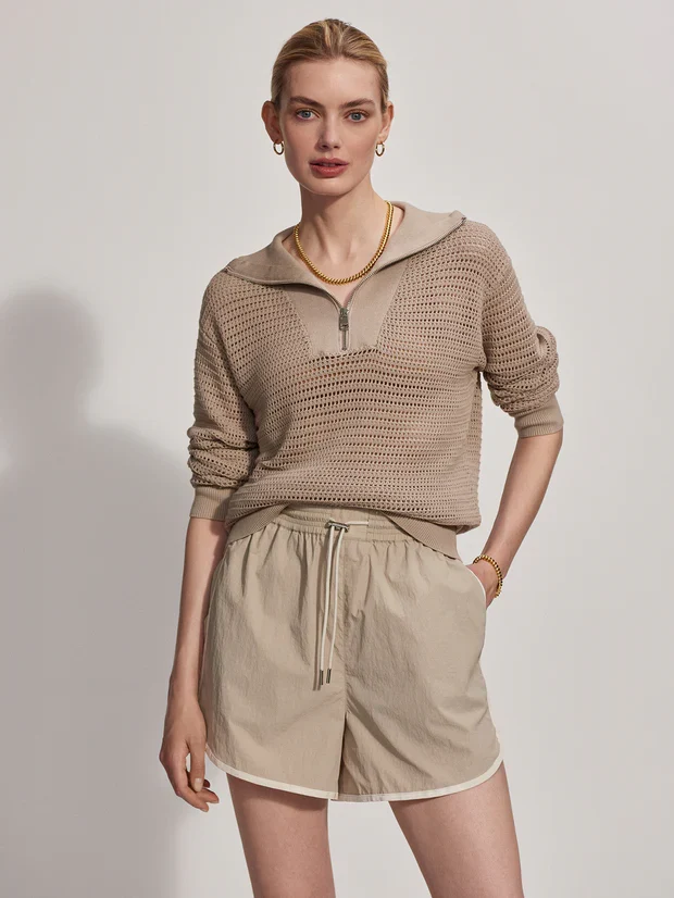 Billie Half Zip Knit Stone