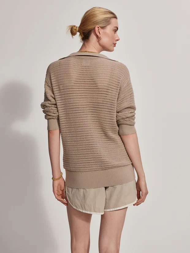 Billie Half Zip Knit Stone