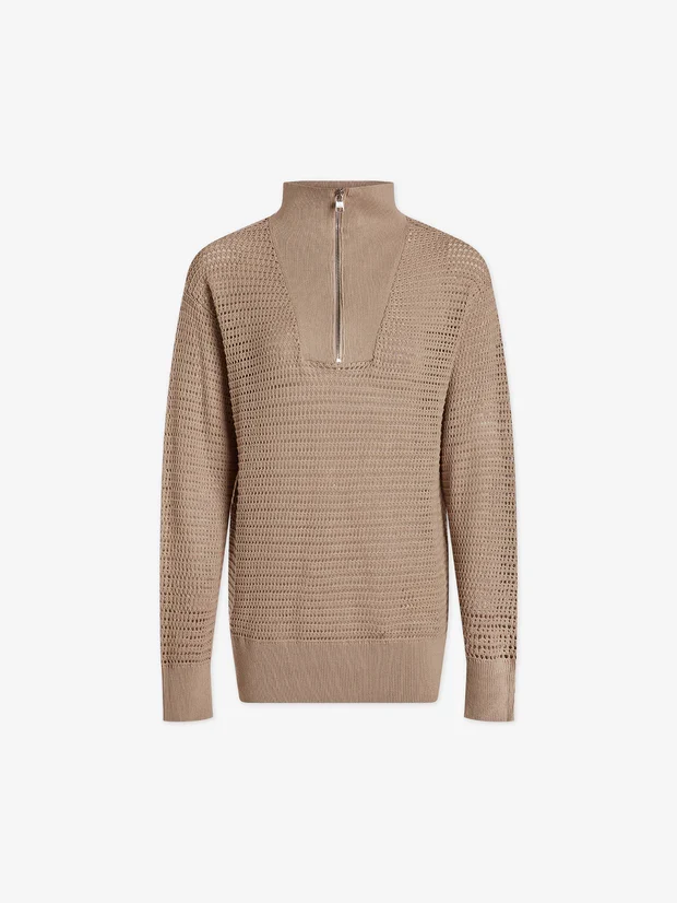 Billie Half Zip Knit Stone