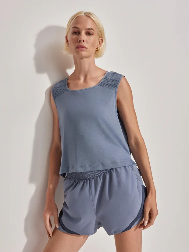 Nova Seamless Crop Tank Blue