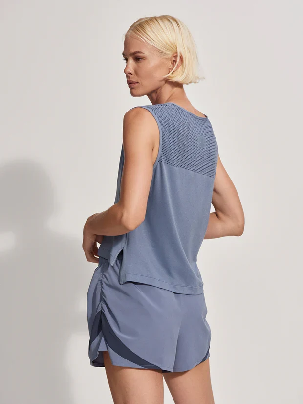 Nova Seamless Crop Tank Blue