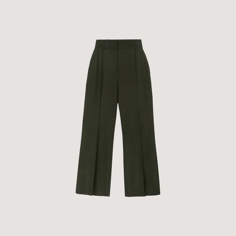 Flared Trousers - Dark Green