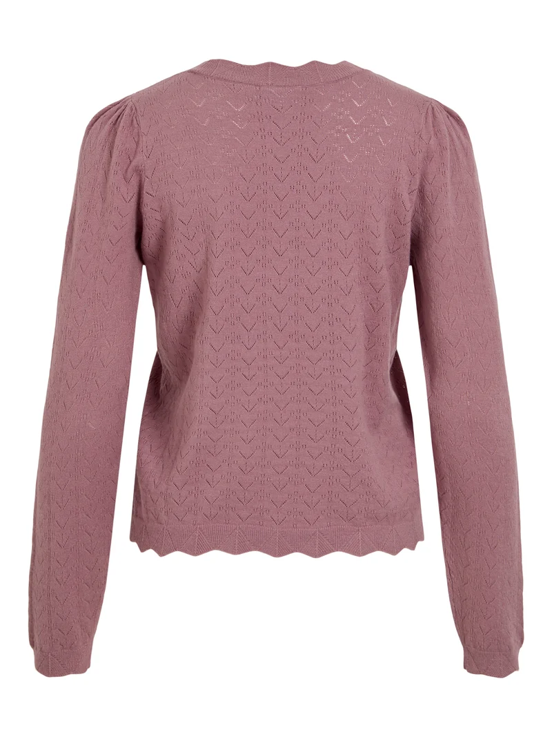 VIFEMI O-NECK L/S KNIT TOP/LC