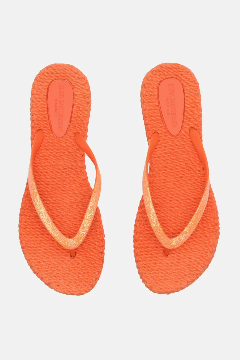 Flip Flops with Glitter Hot Orange