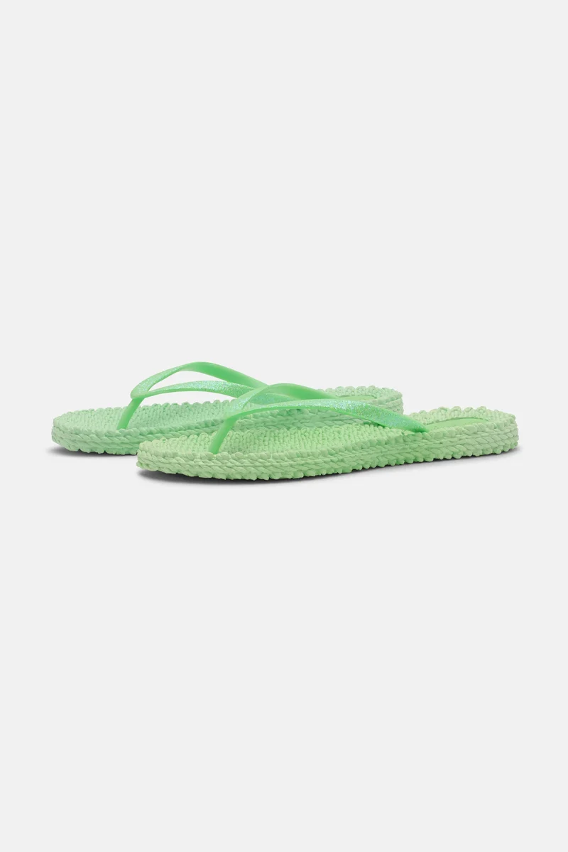 Flip Flops with Glitter Bright Green