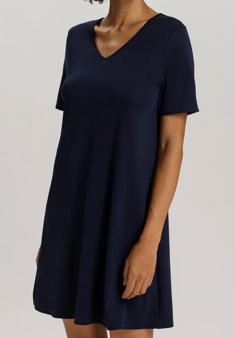 Cotton Silk S/SLV Nightdress 90cm | deep navy 074814-071610