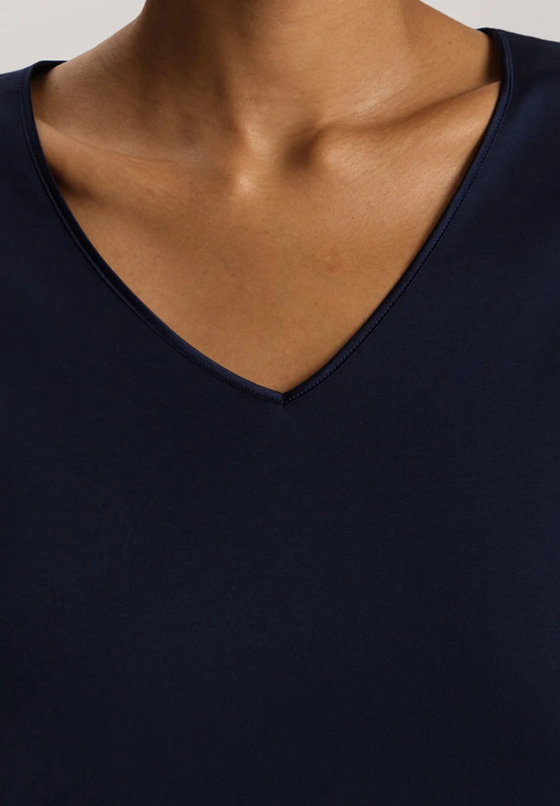 Cotton Silk S/SLV Nightdress 90cm | deep navy 074814-071610