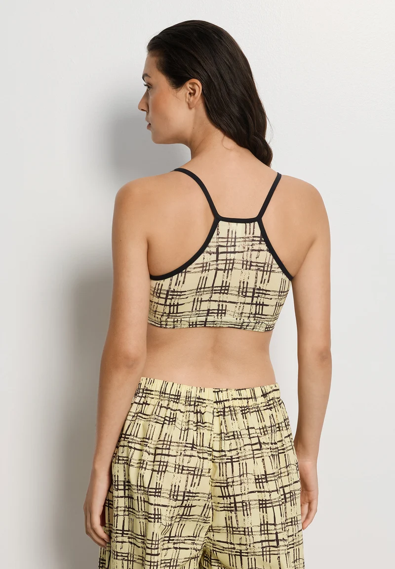 Arthur Arbesser X Hanro Crop Top | tartan print 076348-073069
