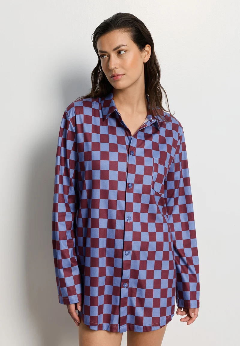 Arthur Arbesser X Hanro L/SLV Shirt | chess print 076347-073068