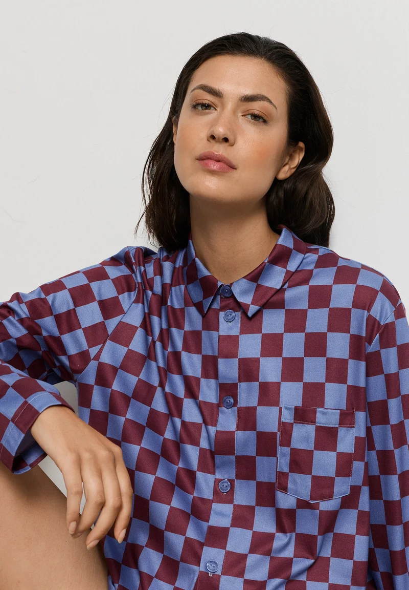 Arthur Arbesser X Hanro L/SLV Shirt | chess print 076347-073068