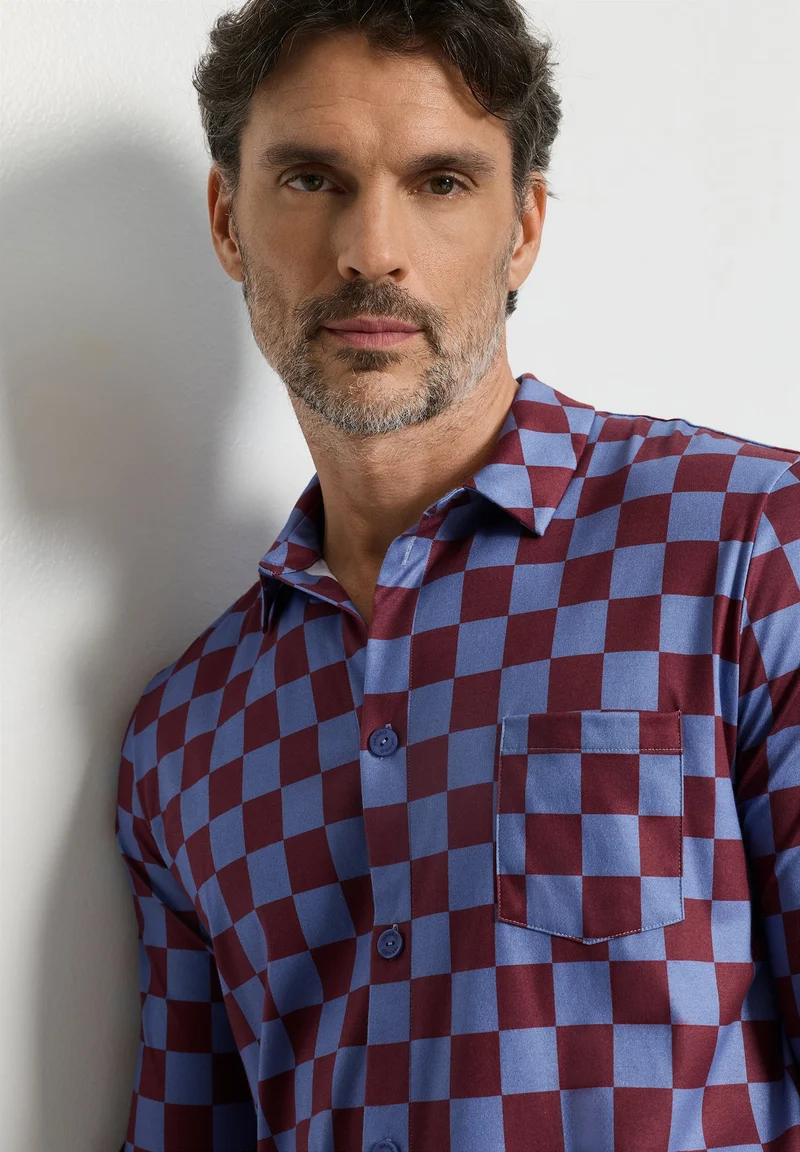 Arthur Arbesser X Hanro L/SLV Shirt | chess print 076347-073068