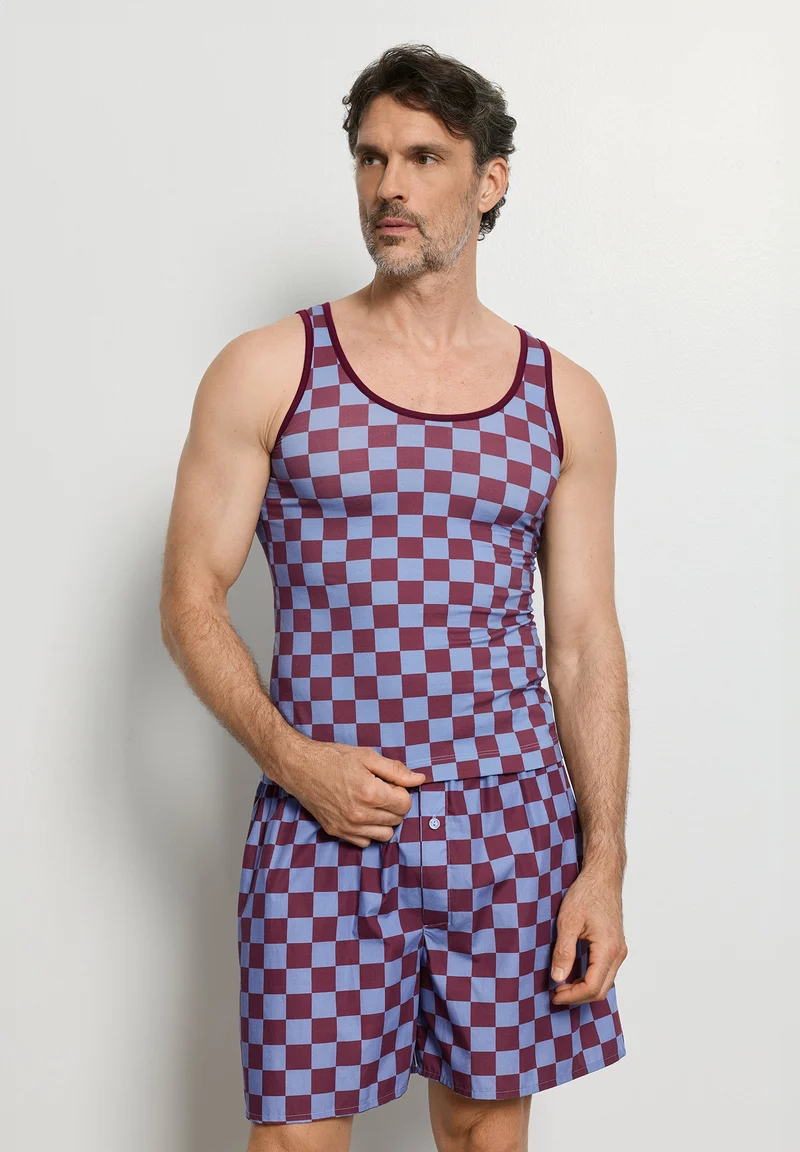 Arthur Arbesser X Hanro Tank Top | chess print 076342-073068
