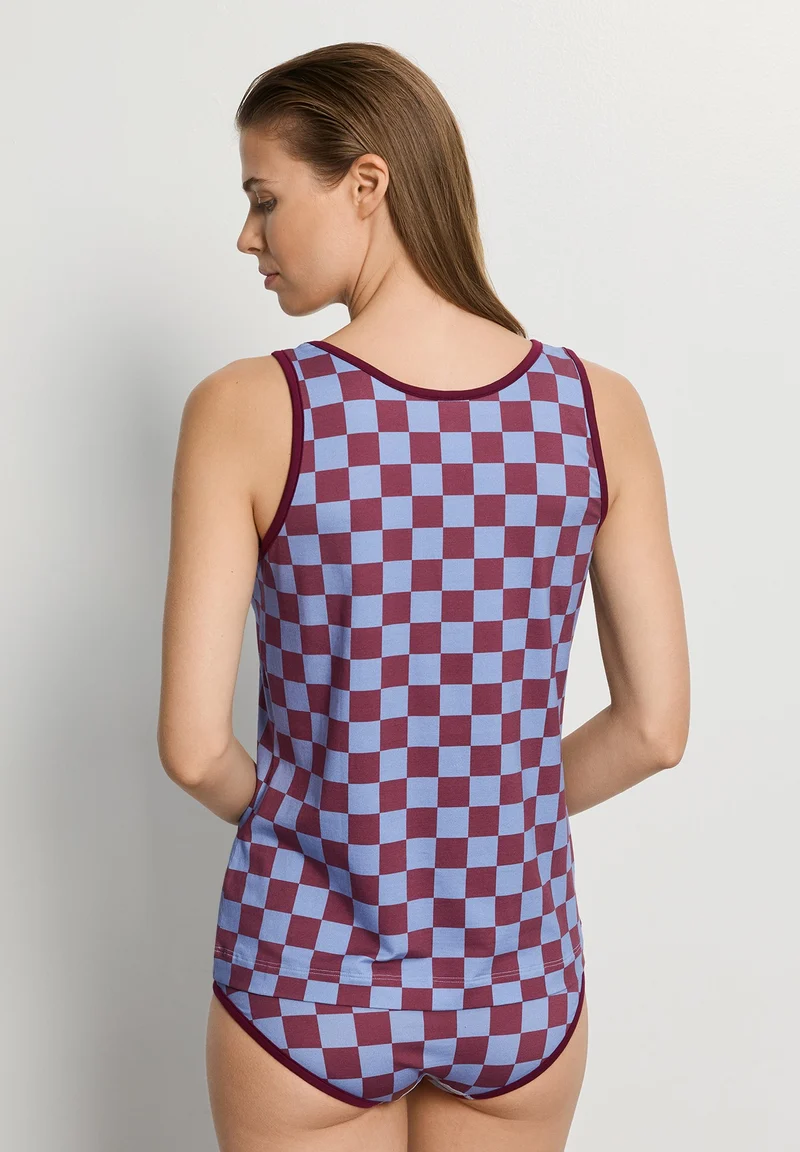 Arthur Arbesser X Hanro Tank Top | chess print 076342-073068
