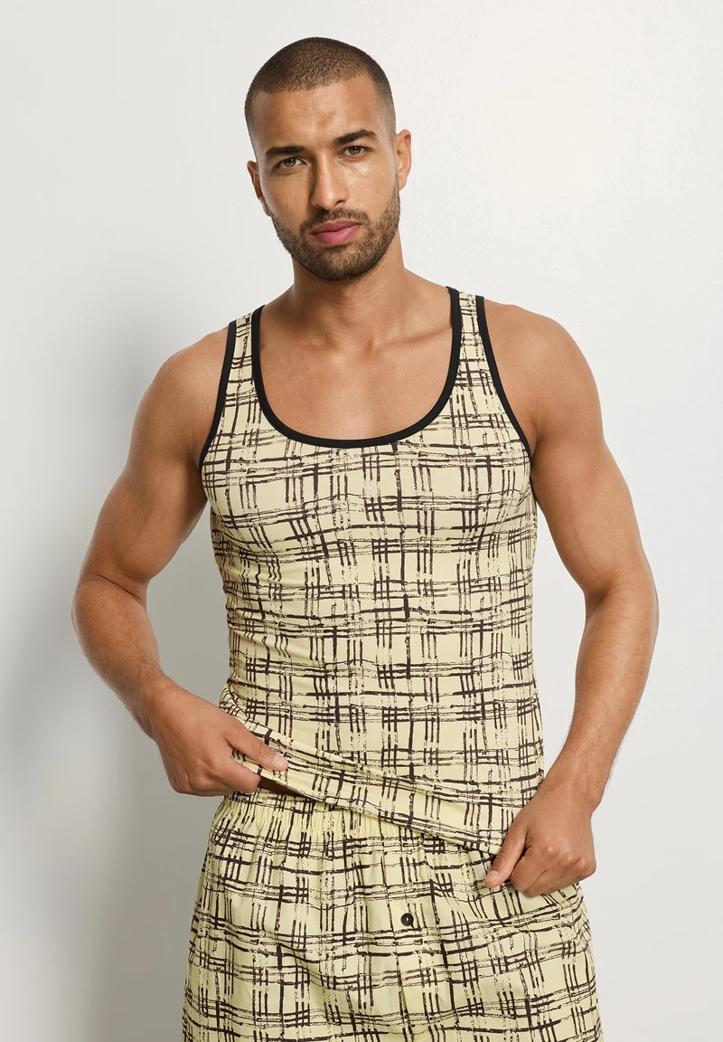 Arthur Arbesser X Hanro Tank Top | tartan print 076342-073069